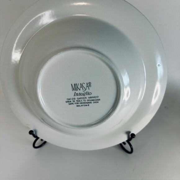 Mikasa Garden Harvest 6 Large Rim Soup Bowl Intaglio, Fruit & Leaves On Rim, VTG - Picture 12 of 12